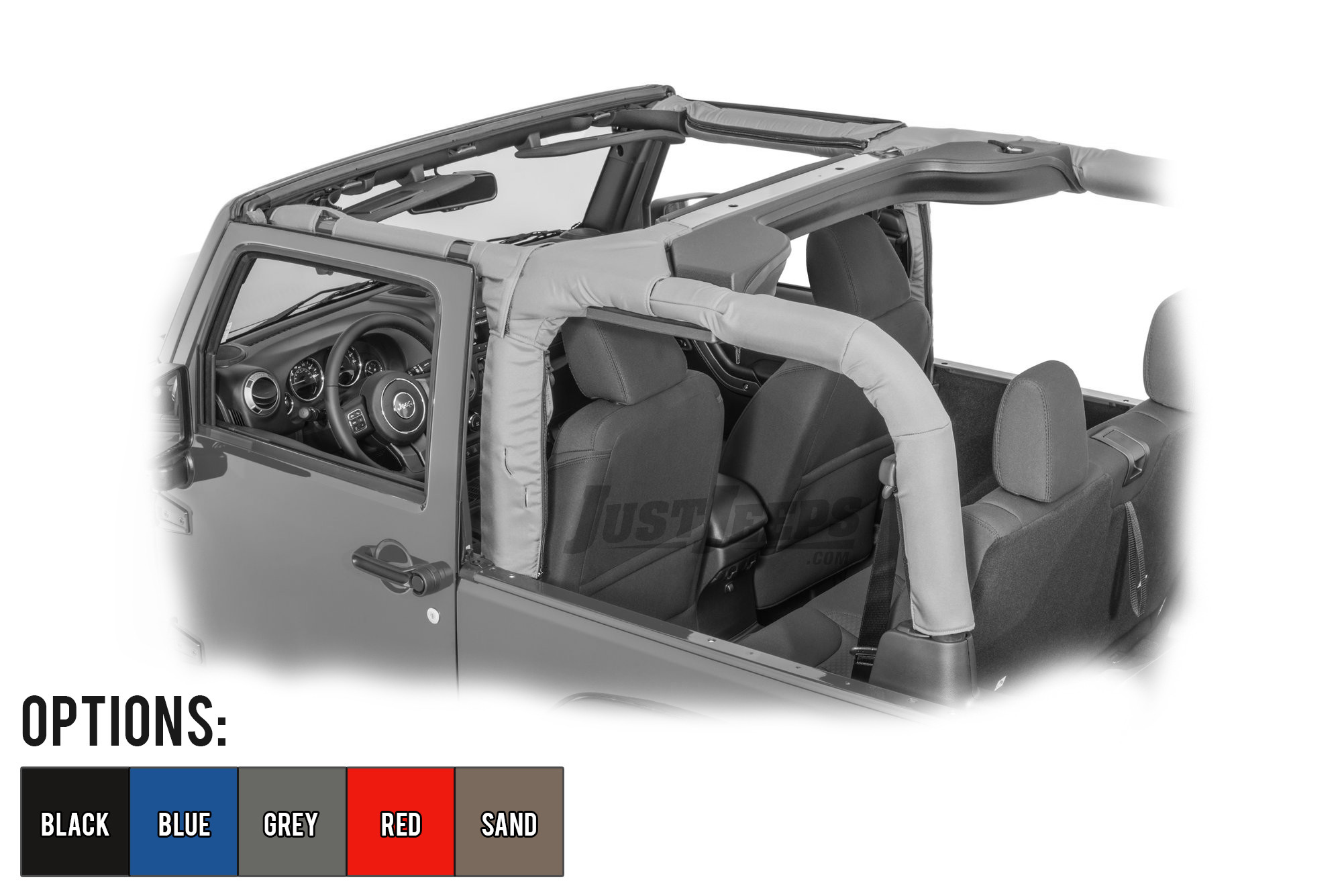 Just Jeeps Buy Dirtydog 4x4 Roll Bar Covers 8 Piece Kit For 2007-18