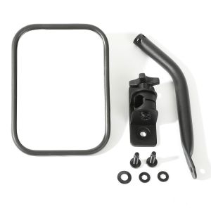 Rugged Ridge Quick Release RECTANGULAR Mirror Kit (Textured Black) For 1997+ Jeep Wrangler TJ, JK, TJ Unlimited & Wrangler Unlimited JK (Pair) 11025.18