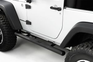 Rugged Ridge 4" Oval Tube Steps Textured Black For 2007-18 Jeep Wrangler JK 2 Door Models 11591.07