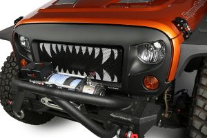 Rugged Ridge Spartan Grille W/ Land Shark Insert in Satin Black For 2007-18 Jeep Wrangler JK 2 Door & Unlimited 4 Door Models 12034.34