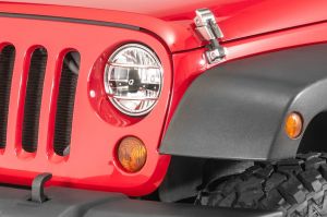 Kentrol Stainless Steel Euro Headlight Guards for 07-18 Jeep Wrangler JK, JKU 30573-