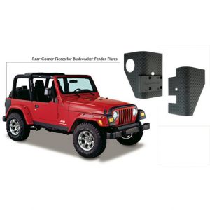 Bushwacker TrailArmor Rear Corners Guards For Bushwacker Fender Flares For 1997-06 Jeep Wrangler TJ & Unlimited Models