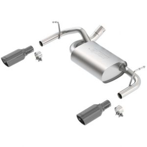 Borla Performance T-304 Stainless Steel Cat-Back Split Rear Exhaust with Black Chrome Tips For 2012-18 Jeep Wrangler JK 2 Door & Unlimited 4 Door Models (3.6L V6 Engine)