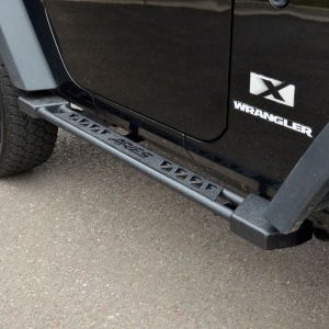 Aries Automotive Rocker Steps In Textured Powdercoated Black For 2007-18 Jeep Wrangler JK 2 Door Models 2074100