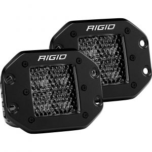 Rigid Industries D-Series Pro Midnight Spot Diffused LED Lights, Flush Mount - Pair 212513BLK