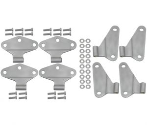 Kentrol Body Door Hinge Set Paintable Stainless Steel For 2007-18 Jeep Wrangler JKU 4 Door Models (8-Piece) 40581