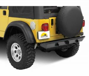 BESTOP HighRock 4X4 Rear Bumper With 2" Receiver Hitch In Black For 1987-06 Jeep Wrangler YJ & TJ/TLJ Unlimited Models 4290201