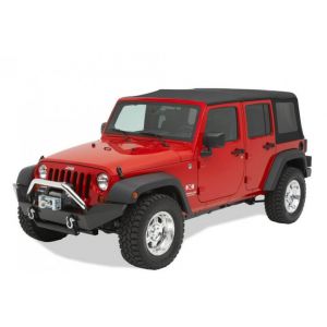 BESTOP HighRock 4X4 Front Bumper In Satin Black For 2007-18 Jeep Wrangler JK 2 Door & Unlimited 4 Door Models 4291001