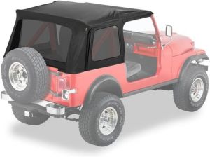 BESTOP Supertop With Tinted Rear Windows In Black Denim For 1976-95 Jeep Wrangler YJ & CJ7 Models With Factory Steel Doors 5459915