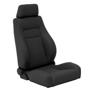 SmittyBilt Front Contour Sport Reclining Seat With Headrest In Black Denim For 1976+ Jeep CJ Series, Wrangler YJ, & TJ Models 49515