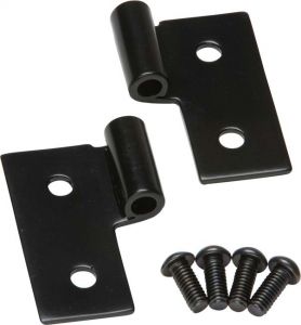 Kentrol Stainless Steel Lower Door Hinge Brackets For 1976-06 Jeep CJ & Wrangler YJ, TJ, Unlimited (Black) 50407