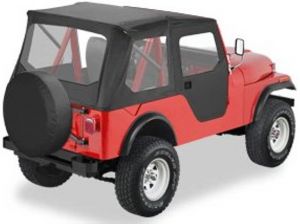 BESTOP Tigertop With 1 Piece Full Soft Doors In Black For 1955-75 Jeep CJ5 & 1951-62 M-38A1 5140501
