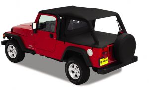 BESTOP Header Bikini Top Safari Version In Black Diamond For 2004-06 Jeep Wrangler TLJ Unlimited 5254435