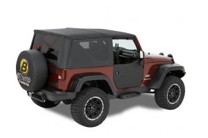 BESTOP Front Fabric Half Doors Lowers In Black For 2007-18 Jeep Wrangler JK 2 Door & Unlimited 4 Door Models 5304035