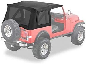 BESTOP Supertop Replacement Skin With Tinted Rear Windows In Black Denim For 1976-95 Jeep Wrangler YJ & CJ7 Models 5572915