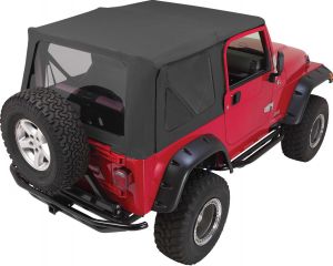 Buy Rampage Complete Soft Top Kit With Clear Windows In Black Diamond For  1997-06 Jeep Wrangler TJ with Full Steel Doors 68735 for CA$899.95