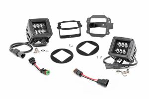 Rough Country 2" Cree LED Fog Light Kit (Black Series) For 2007-09 Jeep Wrangler JK 2 Door & Unlimited 4 Door Models 70623