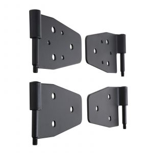 SmittyBilt Door Hinges In Black For 1987-95 Jeep Wrangler YJ With Half Steel Doors & 1997-06 Jeep Wrangler TJ Models All Doors 7641