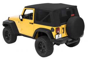 BESTOP Replace-A-Top With Tinted Windows For 2007-09 Jeep Wrangler JK 2 Door Models (Black Twill) 7983617