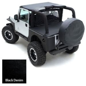 SmittyBilt Outback Wind Breaker In Black Denim For 1976-06 Jeep Wrangler YJ, TJ & CJ Series 90015