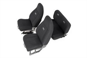 Rough Country (Black) Neoprene Seat Cover Set Front & Rear For 1991-95 Jeep Wrangler YJ Models 91009