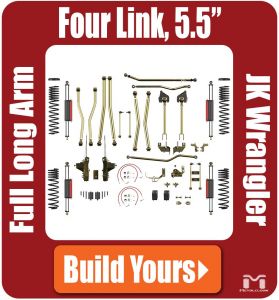 MetalCloak 5.5" 4-Link, Bolt-On Long Arm Suspension & Lift Kit for 07-18 Jeep Wrangler JK, JKU A1655