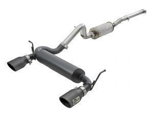 aFe Power Rebel Series 2.5" 409 Stainless Steel Cat-Back Exhaust System Black For 2007-18 Jeep Wrangler JK 2 Door & Unlimited 4 Door Models 49-48062-B