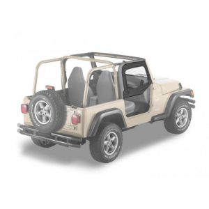 BESTOP Soft Upper Doors With Frames In Black Denim For 1997-06 Jeep Wrangler TJ & TLJ Unlimited Models With Factory Half Doors 5179015