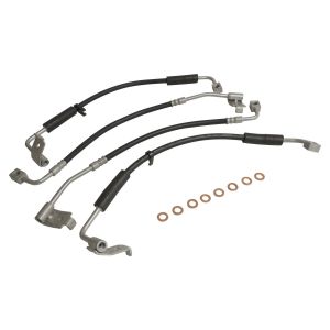 Crown Automotive Steel Black Brake Hose Kit Front & Rear-Left & Right For 2007-2010 JK Wrangler BHK1