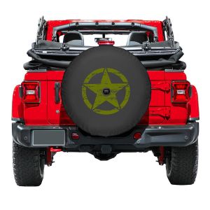 Boomerang Enterprises Distressed Star Logo Tire Cover for 18+ Jeep Wrangler JL, JLU TC-OM-