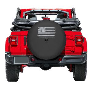 Boomerang Enterprises Distressed American Flag Logo Tire Cover for 18+ Jeep Wrangler JL, JLU TC-DFLG-