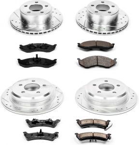 Power Stop Front & Rear Z23 Evolution Sport Performance 1-Click Brake Kit for 93-98 Jeep Grand Cherokee ZJ K2121