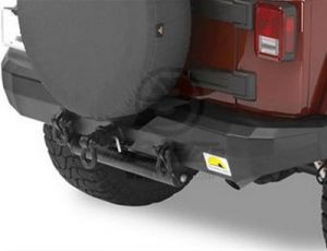 BESTOP HighRock 4X4 Rear Bumper With Class 2.5 Hitch and 3/4" D-Ring Mount For 2007-18 Jeep Wrangler JK 2 Door & Unlimited 4 Door Models 4291101