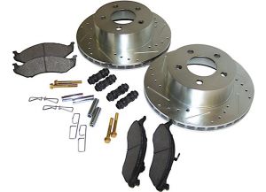 Crown Performance Brake Kit (Front Drilled & Slotted) For 1990-1999 Jeep Wrangler TJ, YJ, Cherokee XJ & Comanche MJ RT31013