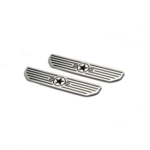 DV8 Offroad Rear Sill Plates with Star Logo for 18+ Jeep Wrangler JL Unlimited & 20+ Gladiator JT D-JL-180014-STR4