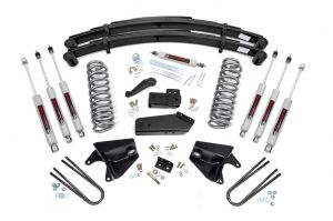Rough Country 4 Inch Lift Kit Quad Front Shocks Rear Springs For 80-96 Ford F-150 4WD 52033