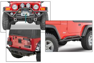 Quadratec QRC Front Bumper, Rocker Guards & Rear Bumper for 87-06 Jeep Wrangler YJ & TJ 12057-0170