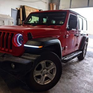 Quake LED 9.5" x 0.75" Slim Chop Kit DRL w/ Sequential Switchback Turn Signal & Side Marker Light (Clear) for 18+ Jeep Wrangler JL & 20+ Gladiator JT Sport or Sport S QTE1058