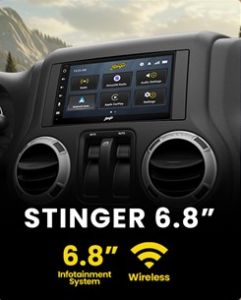 Stinger Off-Road 6.8" Double DIN Radio Kit Touch Screen for 07-18 Jeep Wrangler JK, JKU STGCD642RPDDBv2