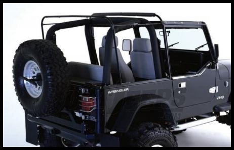 Rampage Soft Top Replacement Hardware For 1987-95 Jeep Wrangler YJ With  Soft Upper Half Doors (includes Adjustable Spreader Bar) 69999