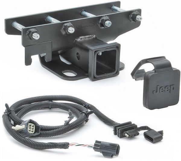 Quadratec Premium 2 Receiver Hitch with Wiring Kit and Hitch Plug for  07-18 Jeep Wrangler JK, JKU 12015.1009