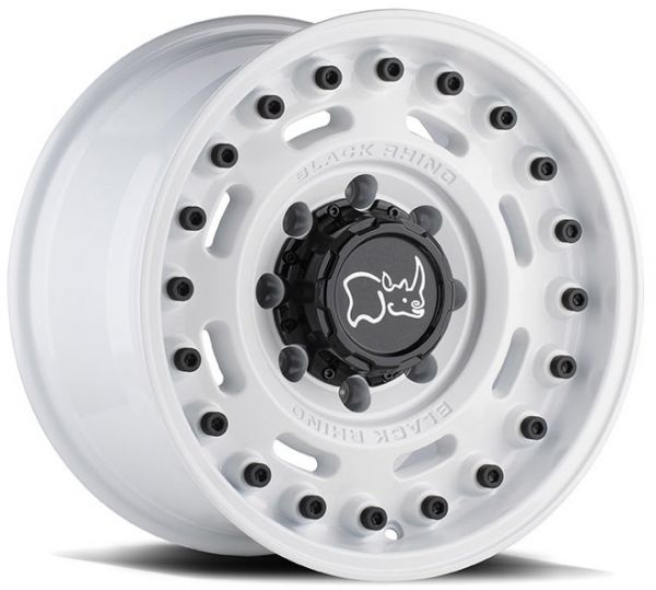 Black Rhino Hard Alloys Axle Wheel in White for 07-18+ Jeep Wrangler JL, JK  & 20+ Gladiator JT 1795AXLW-