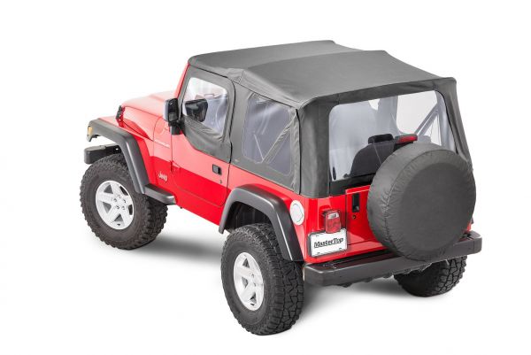 MasterTop Premium Replacement Soft Top with Clear Windows & Upper Door  Skins for 97-06 Jeep Wrangler TJ 151102TJ-