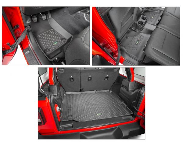 Quadratec Tru-Fit Floor Liner Triple Combo for 18+ Jeep Wrangler JL  Unlimited w/ Leather Seats 14256JLUL-