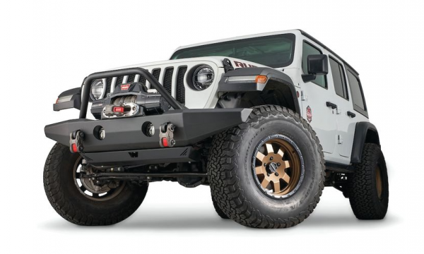 Warn Crawler Full Width Front Bumper with Tube (Black) for 07-20+ Jeep  Wrangler JK, JL & Gladiator JT 102146