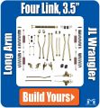 MetalCloak 3.5" 4-Link, Bolt-On Long Arm Suspension & Lift Kit for 18+ Jeep Wrangler JL Unlimited A4435